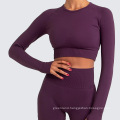 women long sleeve seamless sport shirt legging gym wear tracksuit yoga suit